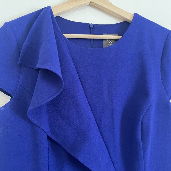 Vince Camuto Royal Blue Sheath Dress with Ruffle – Size 10, Worn Once - Picture 4 of 6